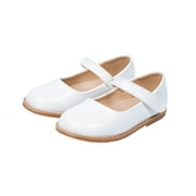 MIASHUI Kids Shoes Girls Mary Jane Dress Shoes Little Girls Loafers School Shoes for Girls Non Sole Casual Shoe,White,1.5